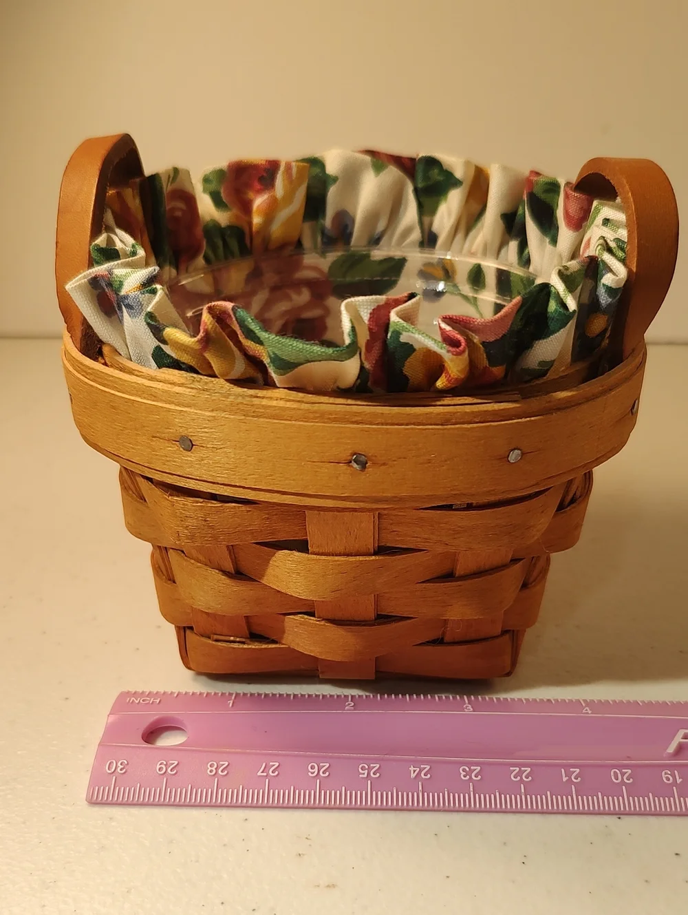 Longaberger 1995 Hostess Thyme Basket, Liner And Plastic Protector